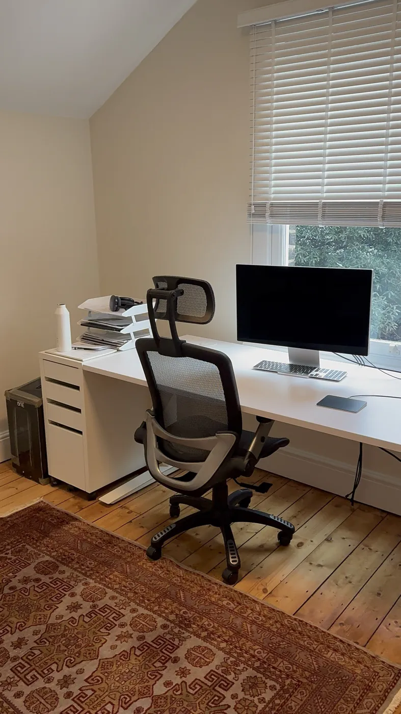 Tidy home office after a regular clean