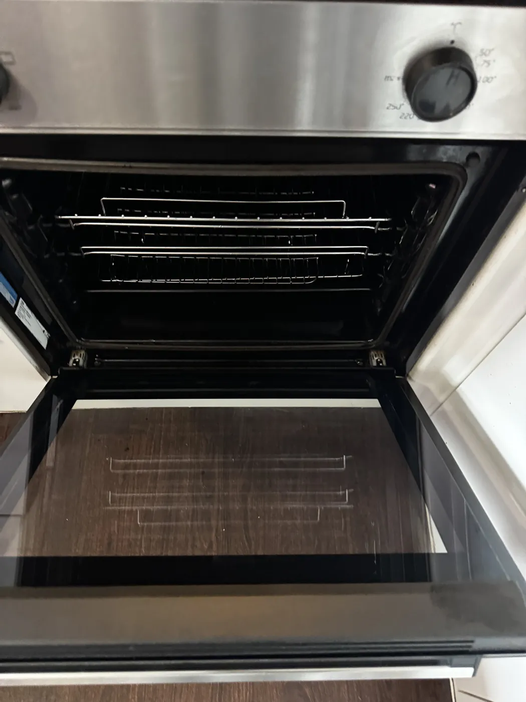 Oven interior after cleaning