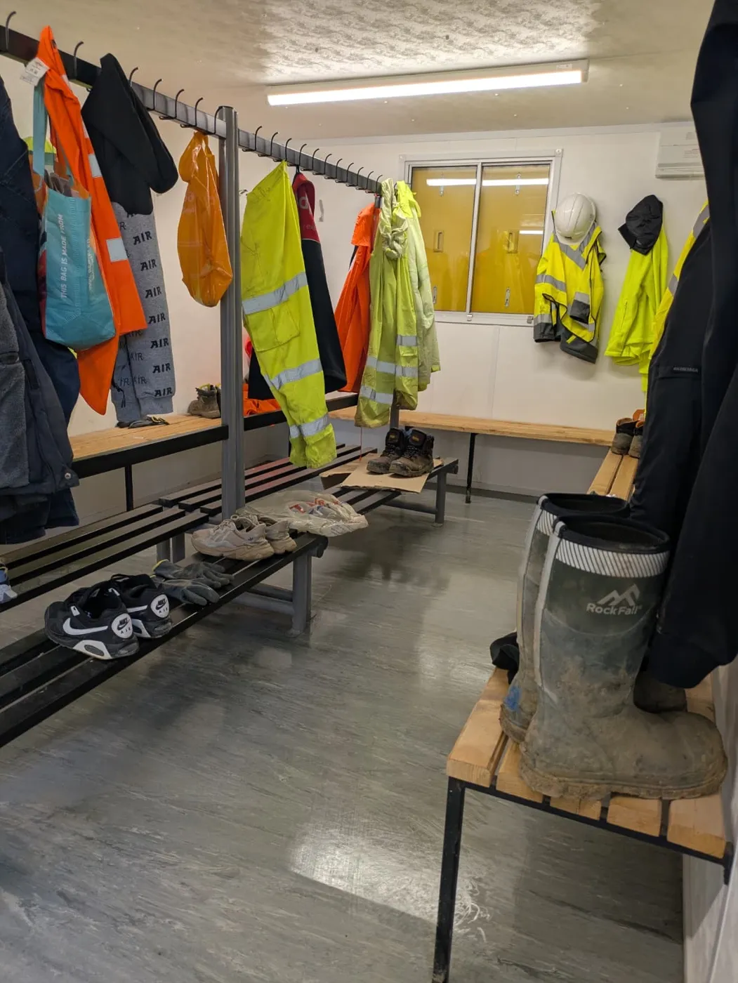 Construction site welfare and drying room after cleaning