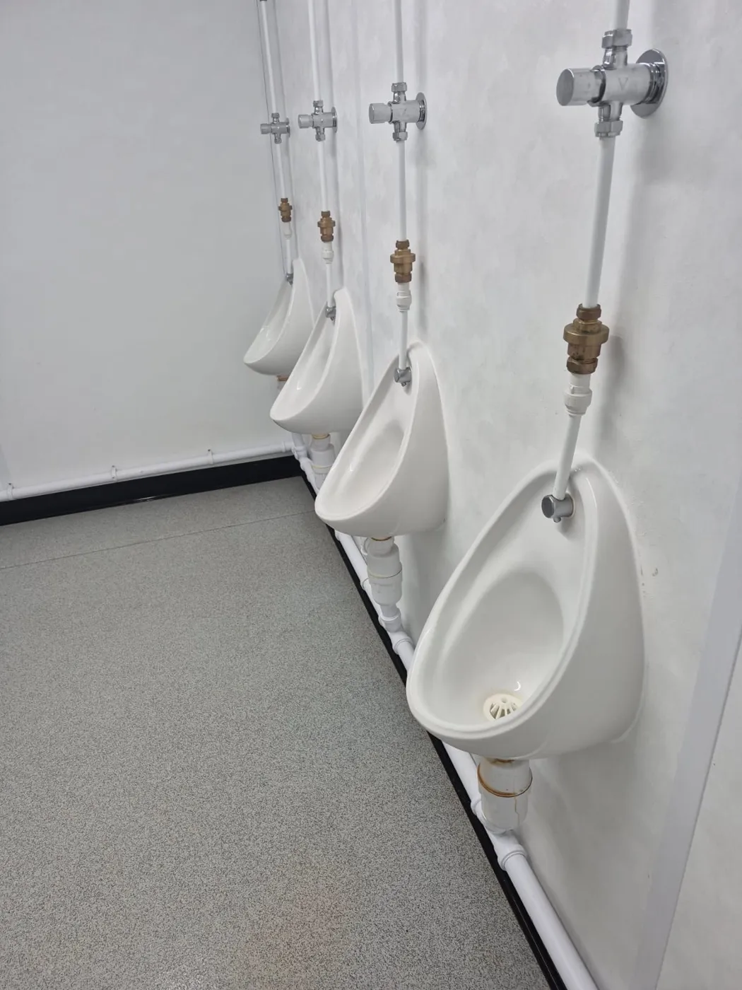 Urinals and washroom floor cleaned